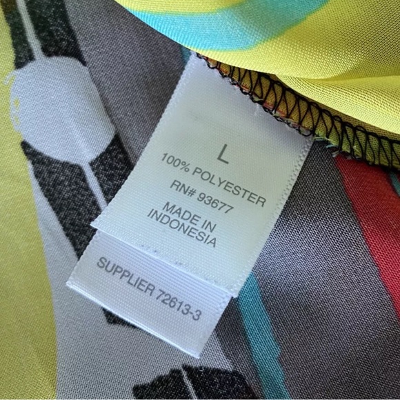 Bisou Bisou Women’s Blouse Size Large Sheer Multicolor Long Sleeve Top - Picture 6 of 7